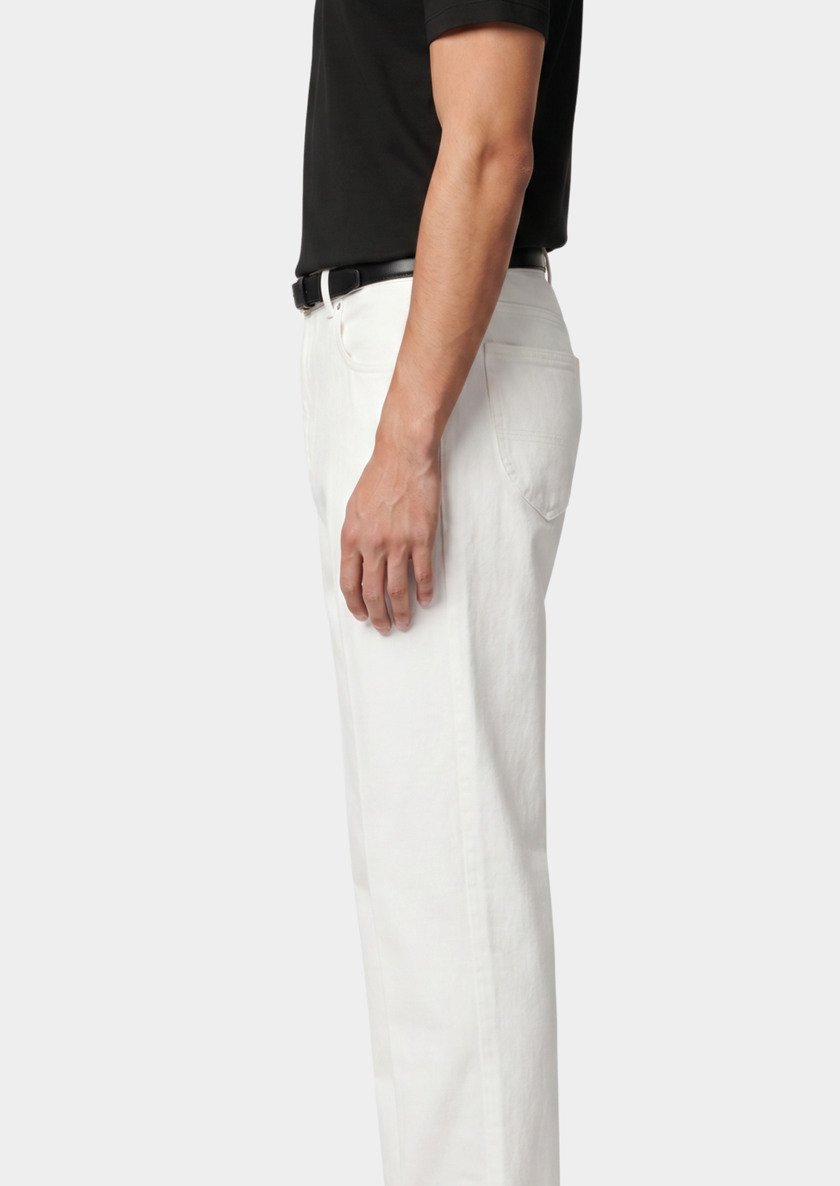 Essential White Straight Leg Denim Trousers | Auremmont