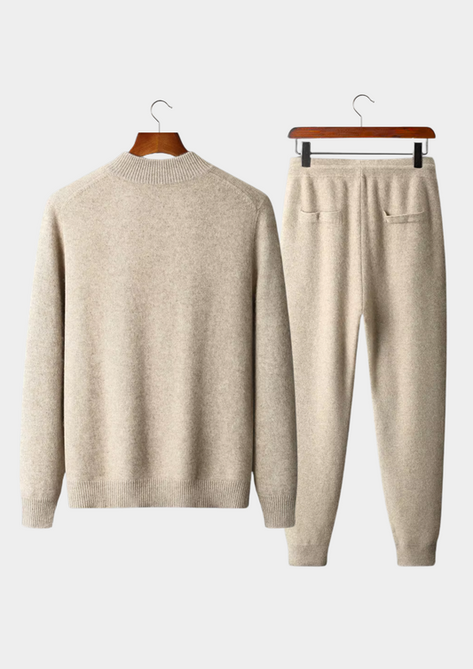 Pure Extra-Fine Merino Wool Sand Luzzo Set | Auremmont