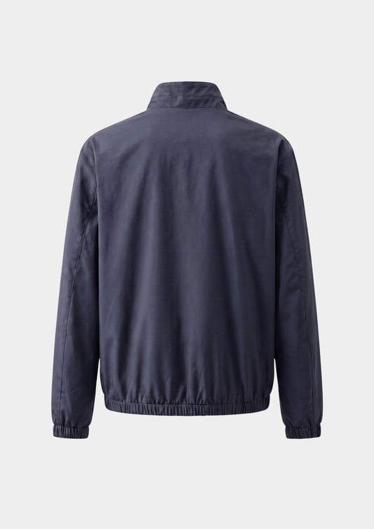 Navy Blue Technical Windbreaker Jacket | Auremmont