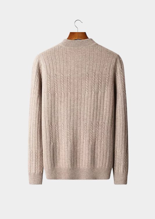 Pure Extra-Fine Merino Wool Rib Mockneck | Auremmont