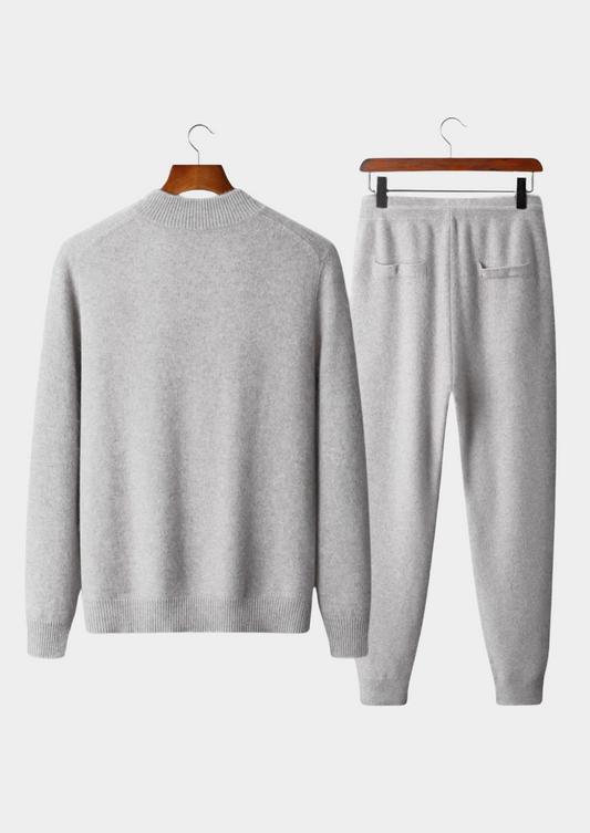 Pure Extra-Fine Merino Wool Light Gray Luzzo Set | Auremmont