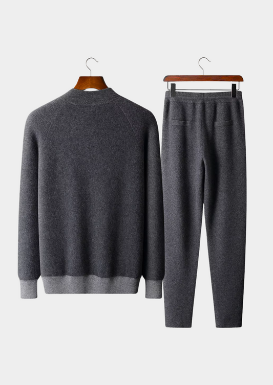 Premium Cashmere Dark Gray Torino Leisure Set | Auremmont