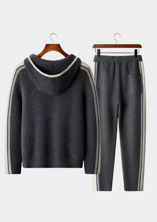 Pure Extra-Fine Merino Wool Dark Gray Damien Set | Auremmont