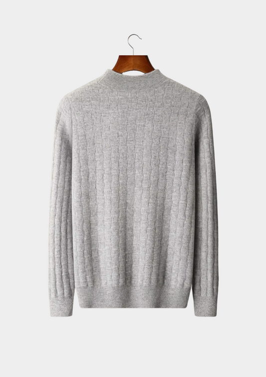 Pure Extra-Fine Merino Wool Textured Mockneck | Auremmont