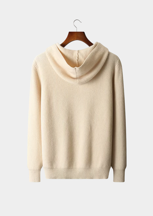 Pure Extra-Fine Merino Wool Half Zipper Hoodie | Auremmont