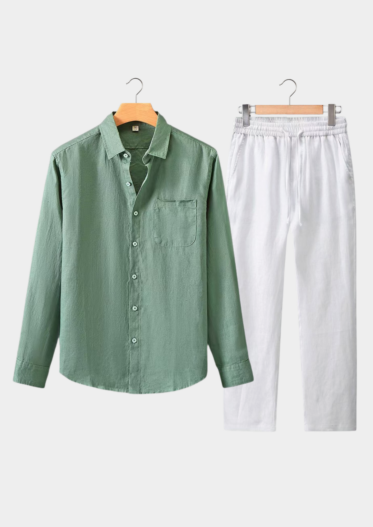 Dolcevita Longsleeve Summer Set - Green/white | Auremmont