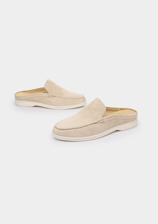 Ivory Marina Suede Slipper | Auremmont