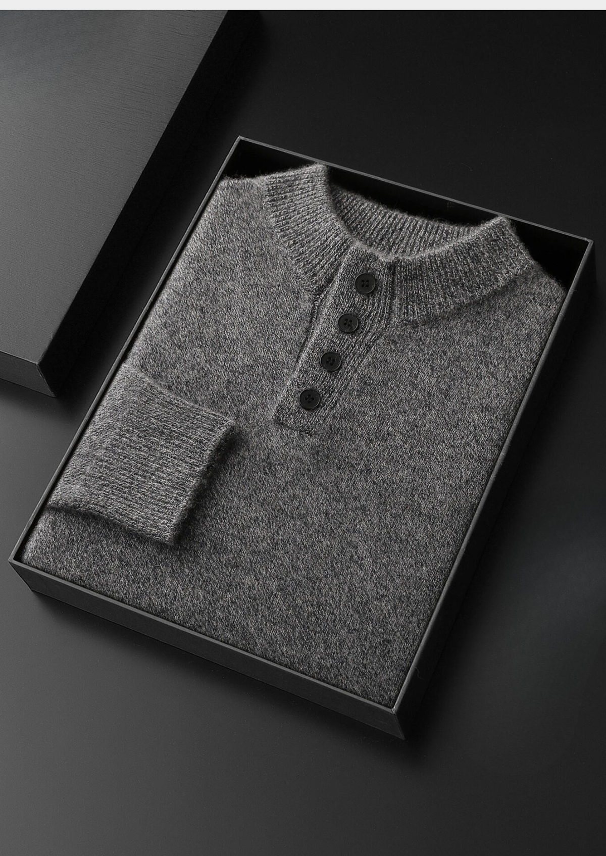 Pure Cashmere Light Gray Button Sweater | Auremmont