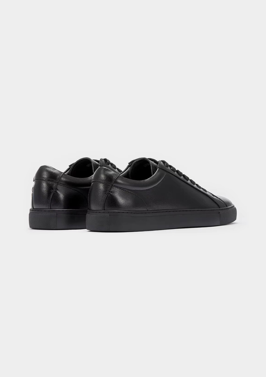 Black Essential Leather Sneaker | Auremmont