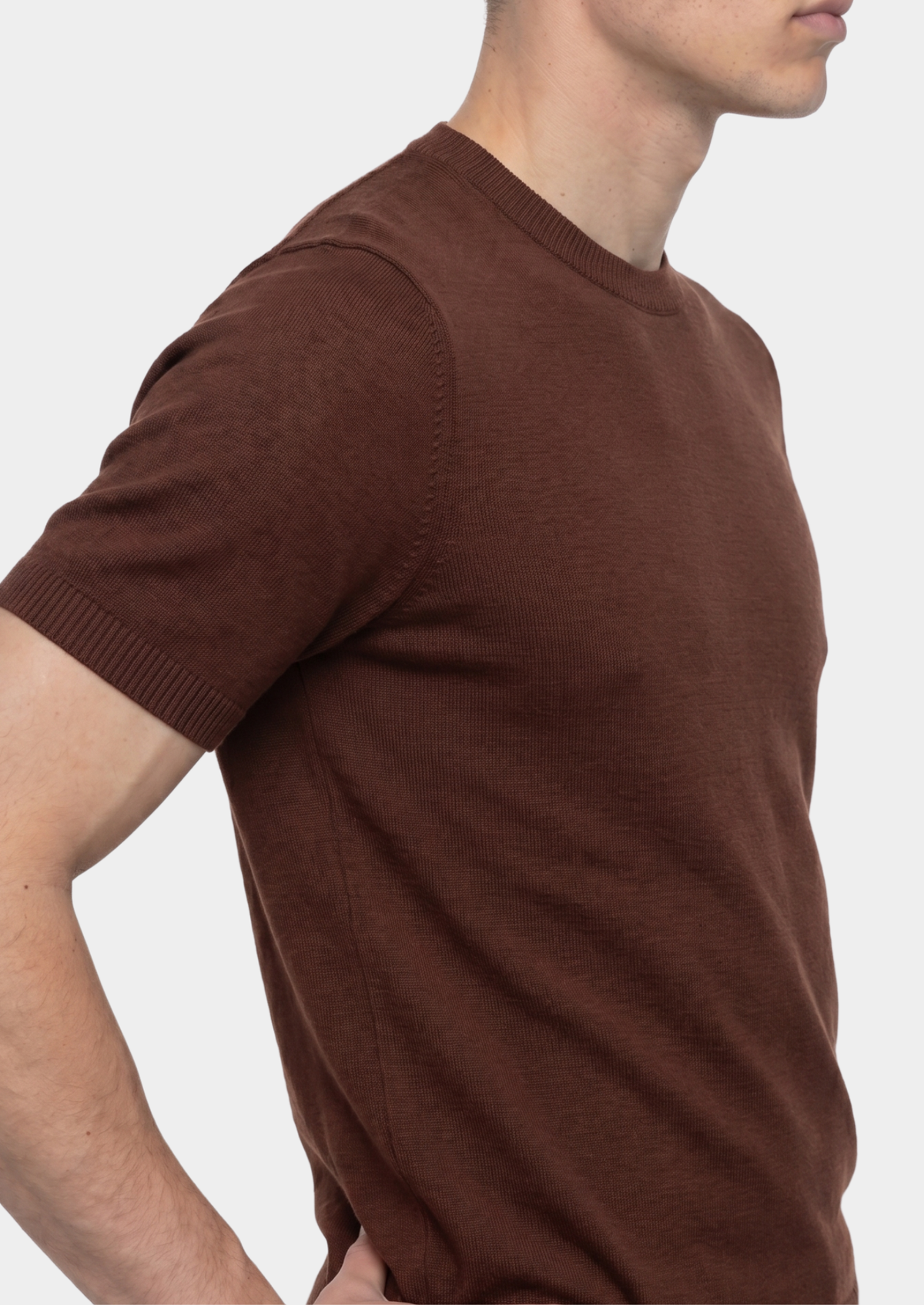 Essential Coffee Knitted Crewneck T-Shirt | Auremmont