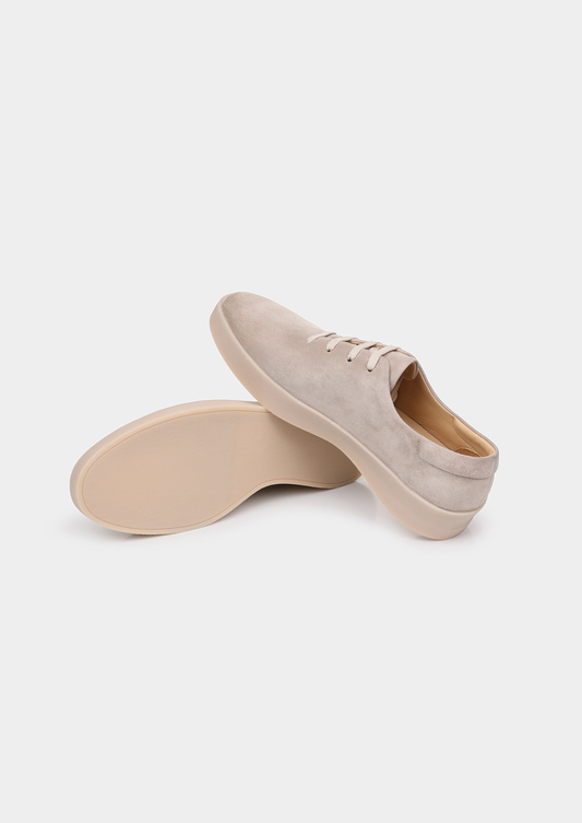 Light Gray Minimal Suede Sneakers | Auremmont