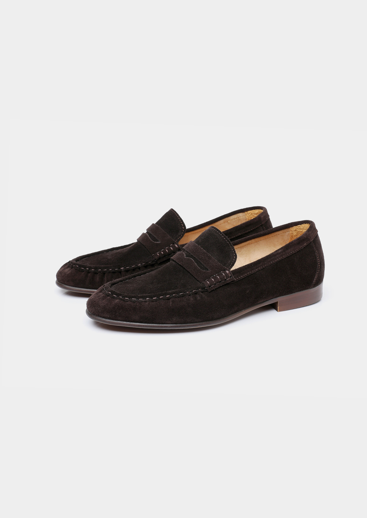Coffee Classic Penny Suede Loafers | Auremmont