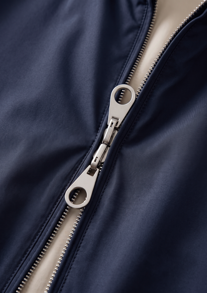 Navy Blue Technical Windbreaker Jacket | Auremmont