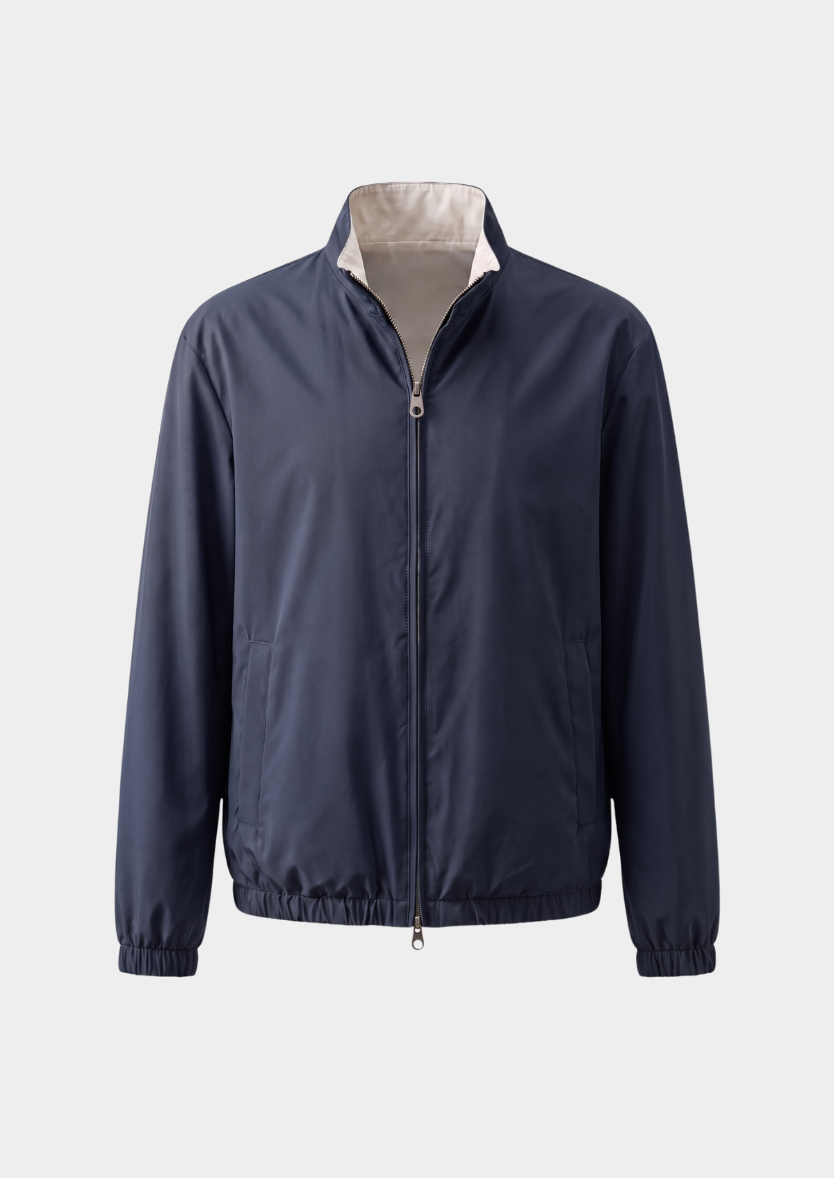 Navy Blue Technical Windbreaker Jacket | Auremmont