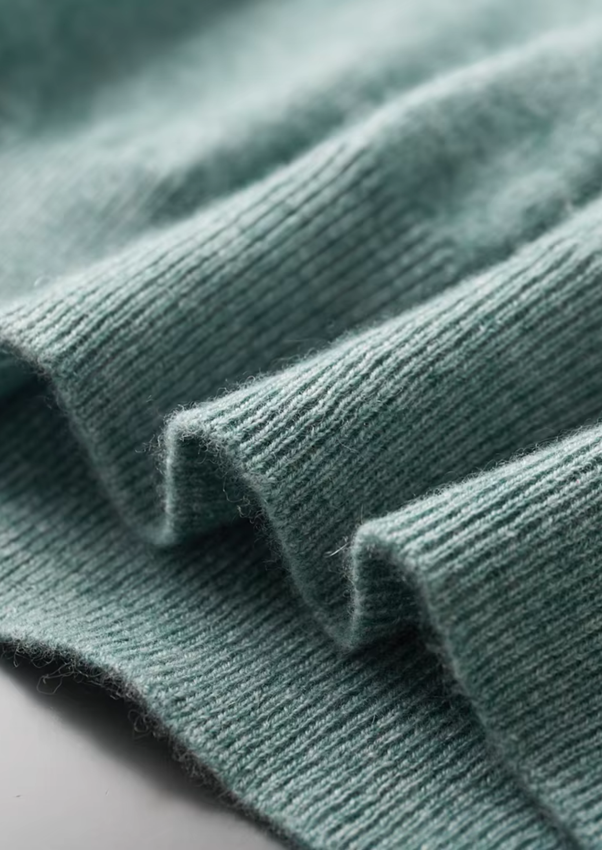 Premium Cashmere Classic Crewneck T-Shirt - Verdant Slate | Auremmont
