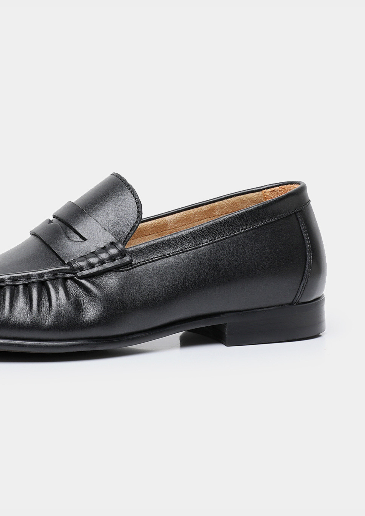 Black Classic Penny Leather Loafers | Auremmont