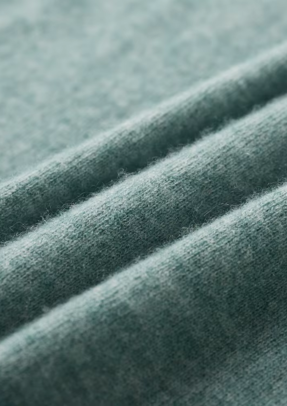Premium Cashmere Classic Crewneck T-Shirt - Verdant Slate | Auremmont