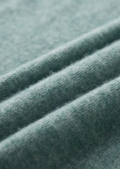 Premium Cashmere Classic Crewneck T-Shirt - Verdant Slate | Auremmont