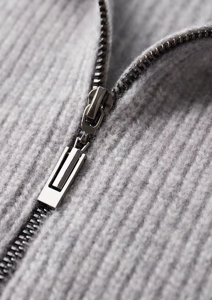 Pure Extra-Fine Merino Wool Ribbed Cardigan | Auremmont