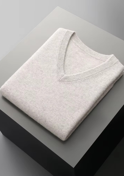Pure Extra-Fine Merino Wool V-Neck Vest | Auremmont