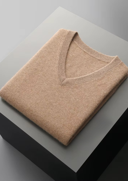 Pure Extra-Fine Merino Wool V-Neck Vest | Auremmont
