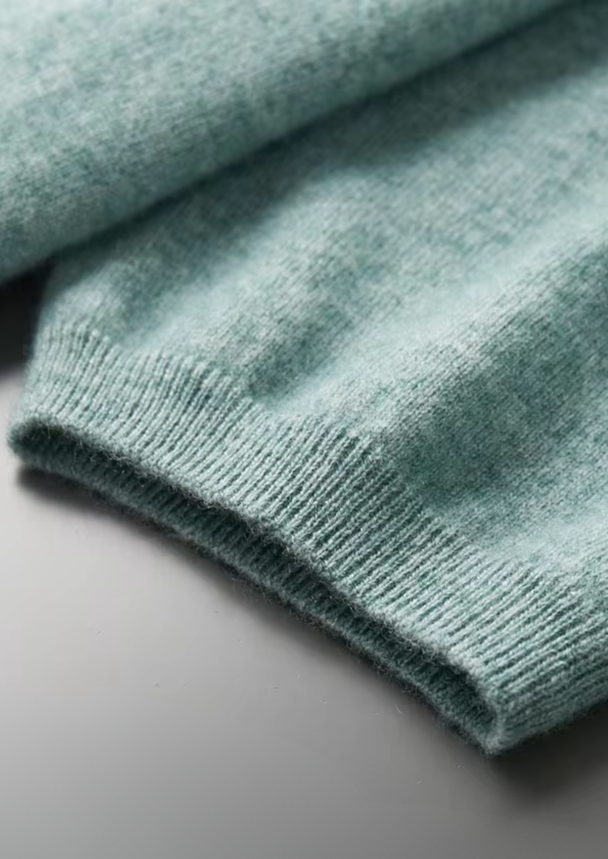 Premium Cashmere Classic Crewneck T-Shirt - Verdant Slate | Auremmont