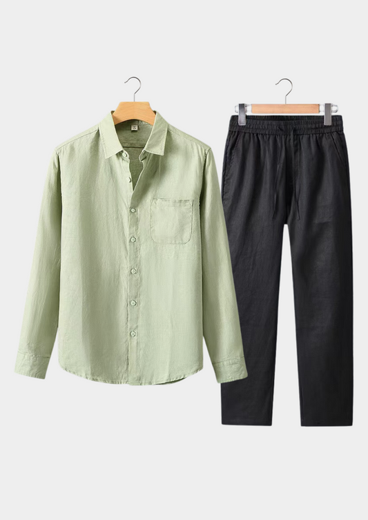 Dolcevita Longsleeve Summer Set - Mint Green/black | Auremmont