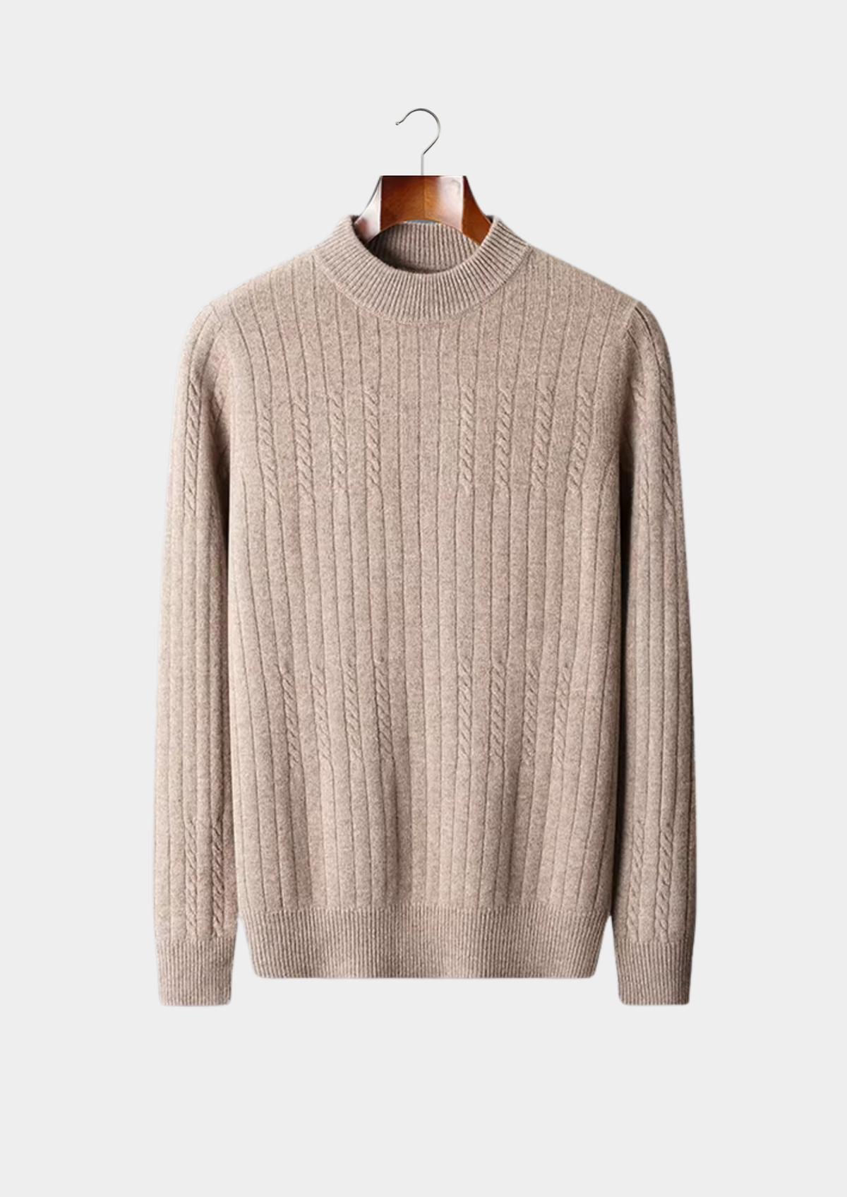 Pure Extra-Fine Merino Wool Rib Mockneck | Auremmont