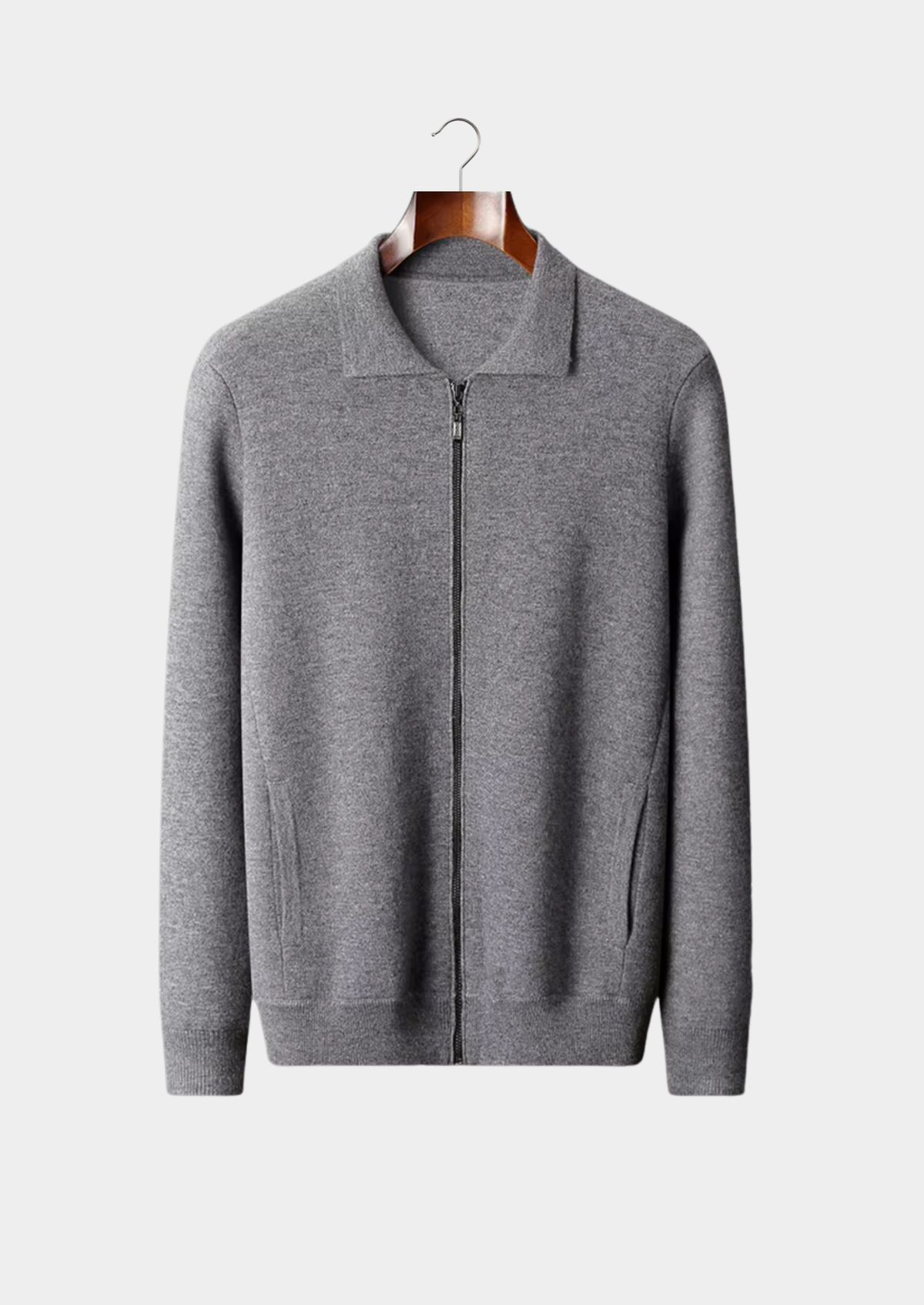 Pure Extra-Fine Merino Wool Polo Zip Cardigan | Auremmont