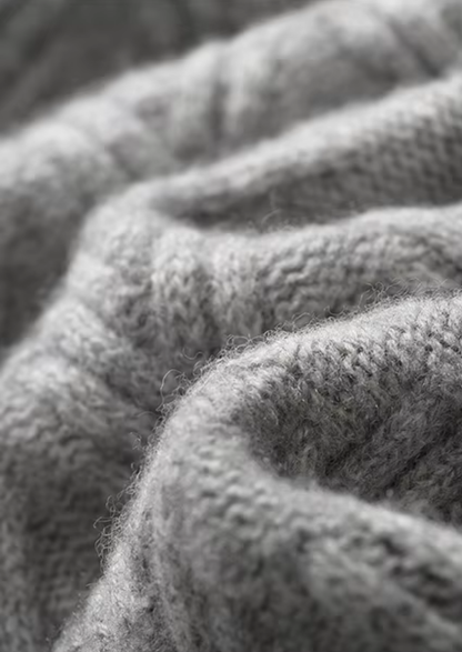 Pure Extra-Fine Merino Wool Herringbone Crewneck | Auremmont