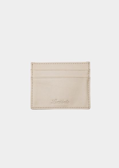 Essential Calfskin Leather Cardholder - Taupe | Auremmont