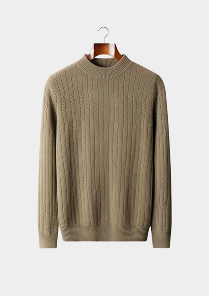 Pure Extra-Fine Merino Wool Rib Mockneck | Auremmont