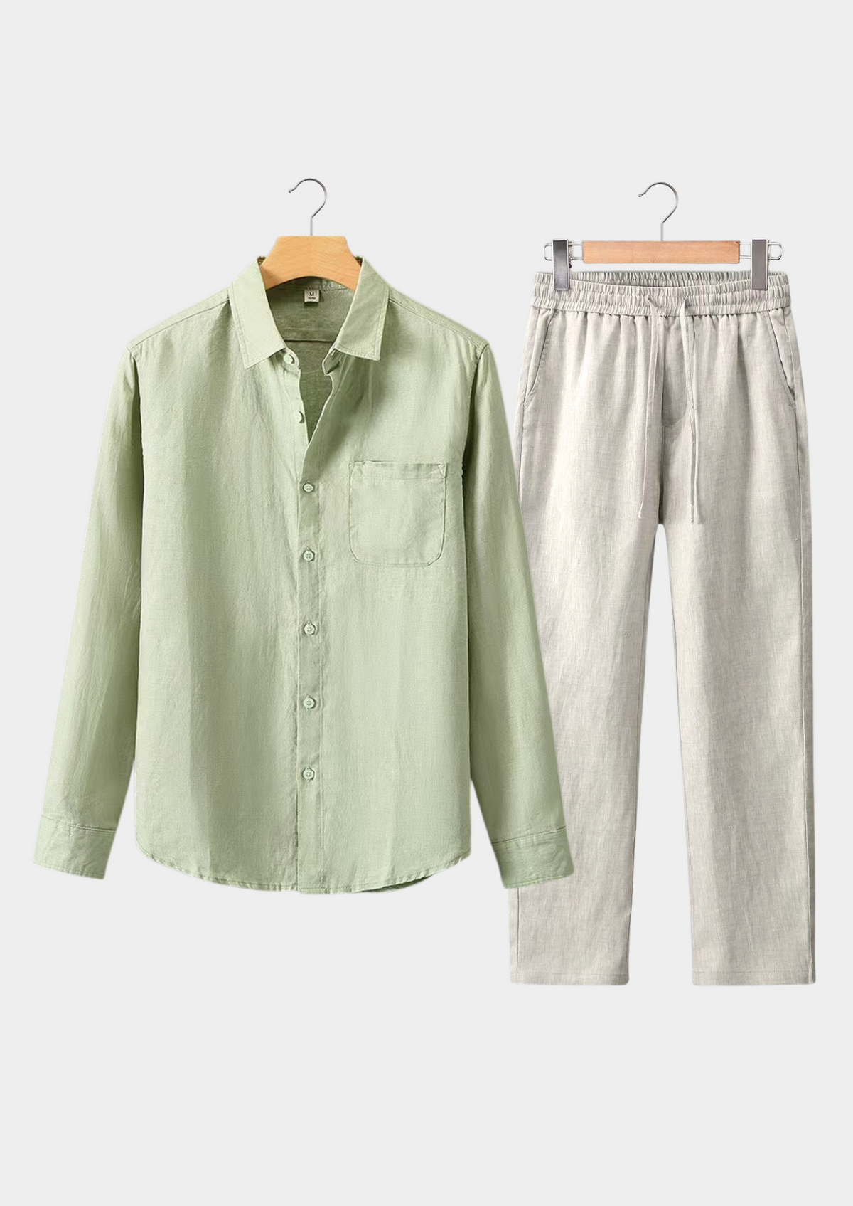 Dolcevita Longsleeve Summer Set - Mint Green/beige | Auremmont