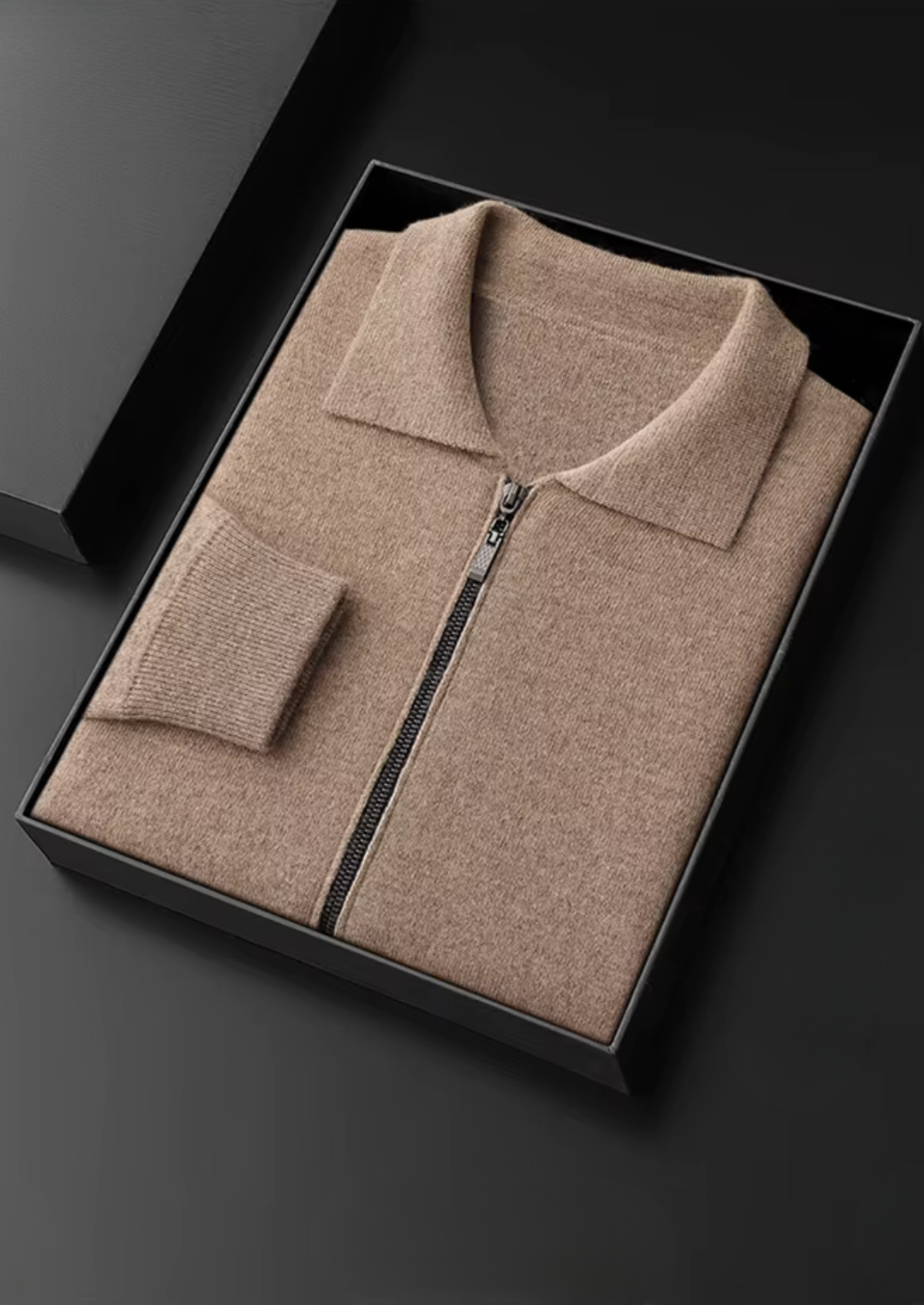 Pure Extra-Fine Merino Wool Polo Zip Cardigan | Auremmont