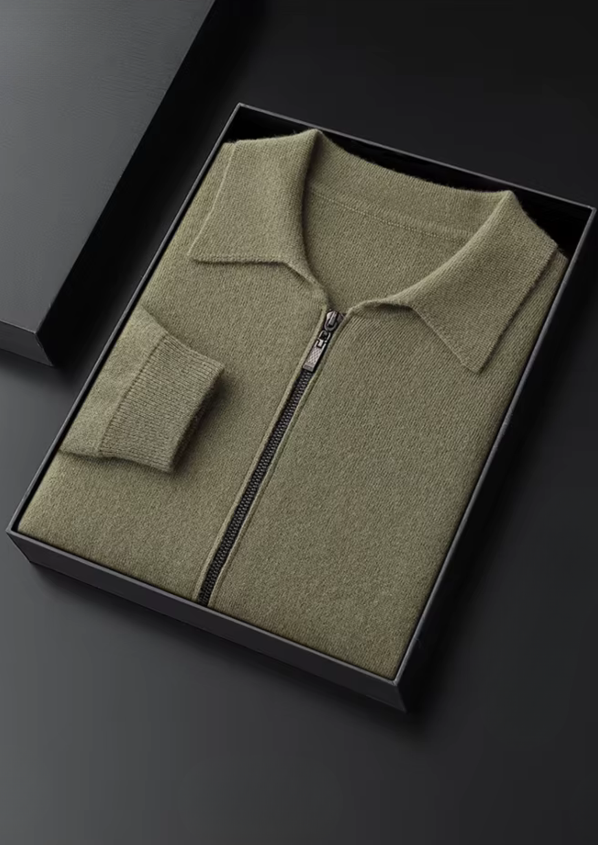Pure Extra-Fine Merino Wool Polo Zip Cardigan | Auremmont
