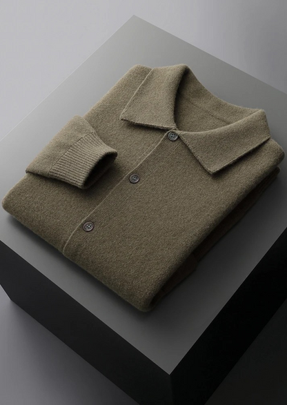 Pure Extra-Fine Merino Wool Button Overshirt | Auremmont