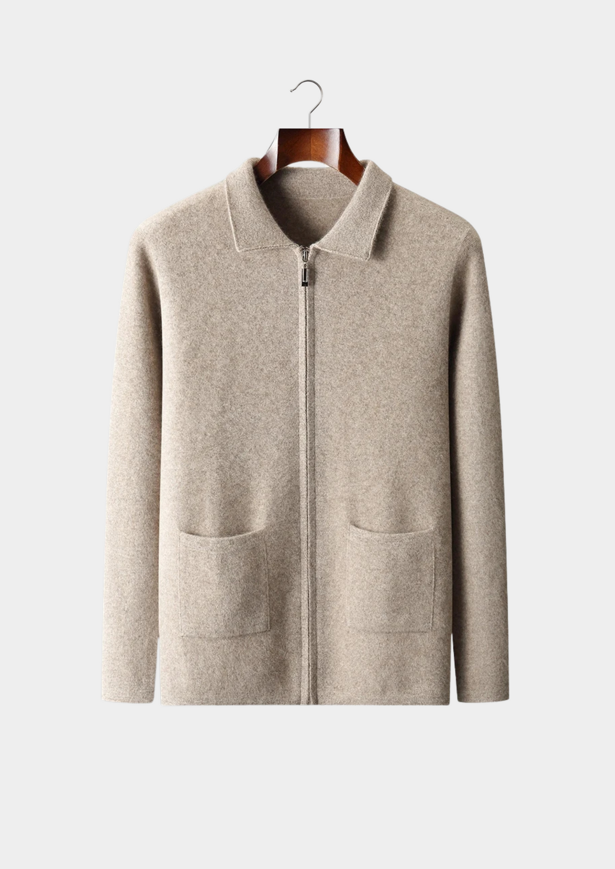 Premium Cashmere Zipper Cardigan | Auremmont