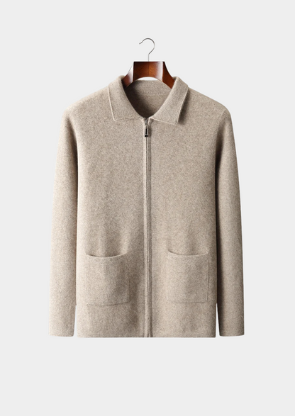 Premium Cashmere Zipper Cardigan | Auremmont