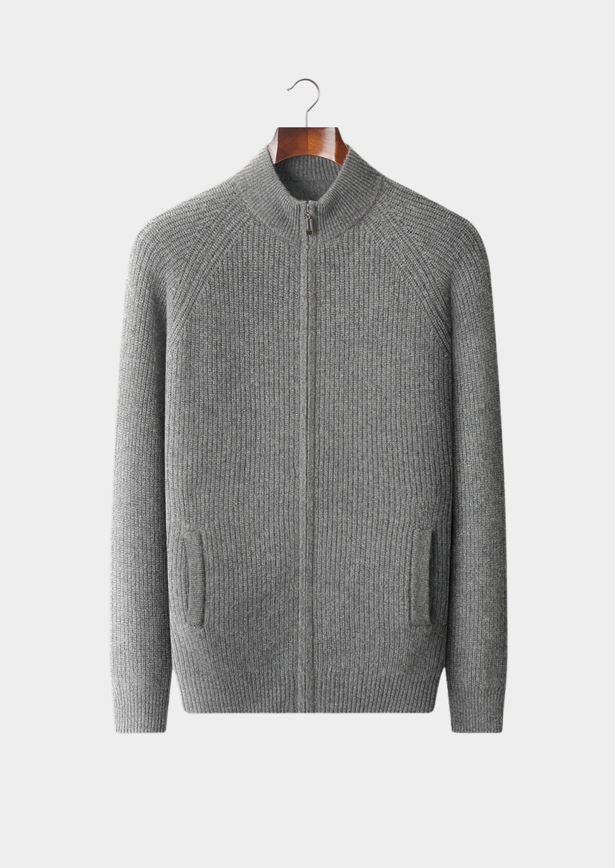 Premium Cashmere Ribbed Cardigan | Auremmont