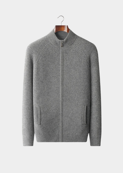 Premium Cashmere Ribbed Cardigan | Auremmont
