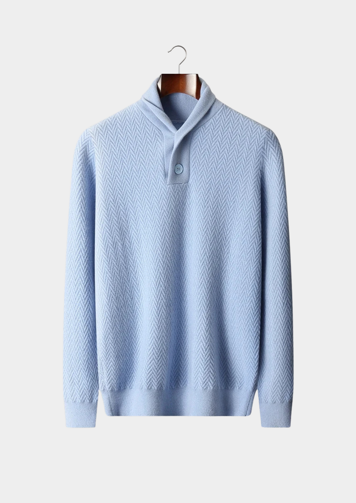 Premium Cashmere Zigzag Button Sweater | Auremmont
