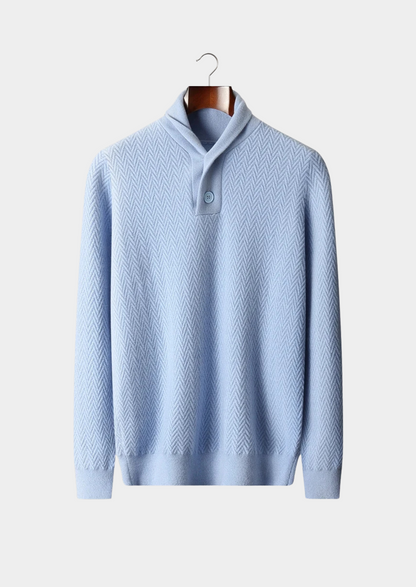 Premium Cashmere Zigzag Button Sweater | Auremmont