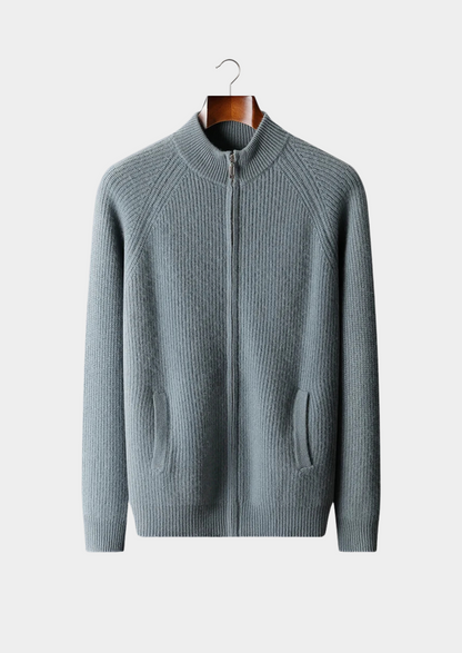 Premium Cashmere Ribbed Cardigan | Auremmont