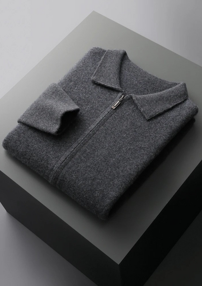 Premium Cashmere Zipper Cardigan | Auremmont