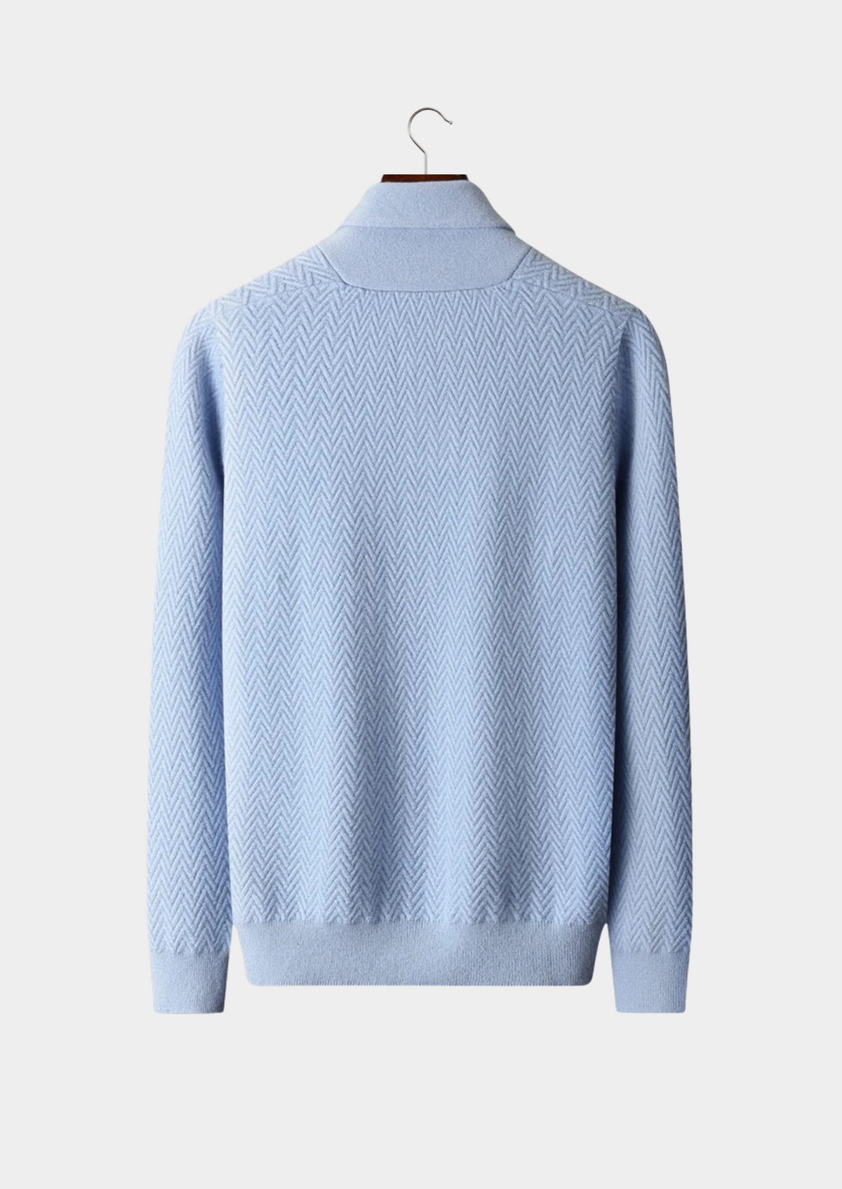 Premium Cashmere Zigzag Button Sweater | Auremmont