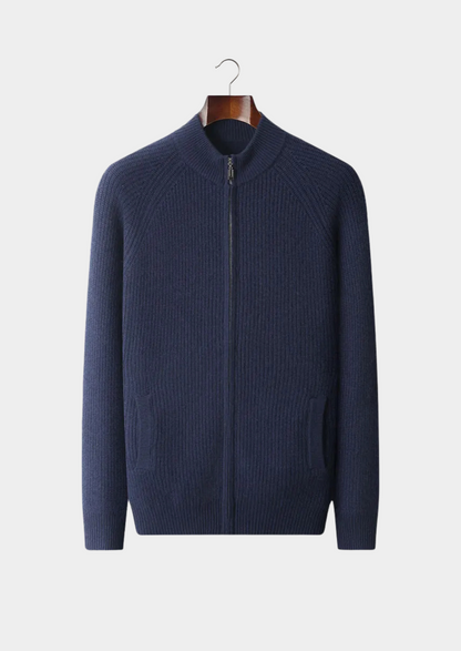 Premium Cashmere Ribbed Cardigan | Auremmont