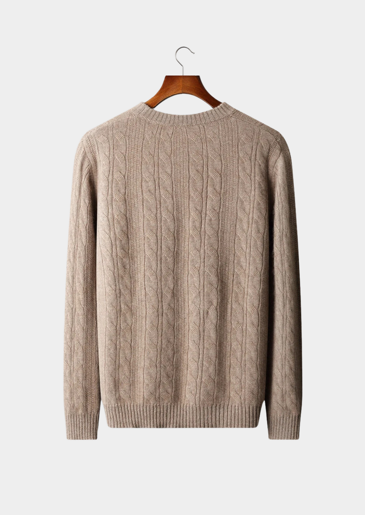 Pure Extra-Fine Merino Wool Cable Crewneck | Auremmont