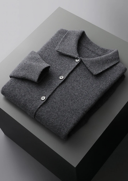 Pure Extra-Fine Merino Wool Button Overshirt | Auremmont