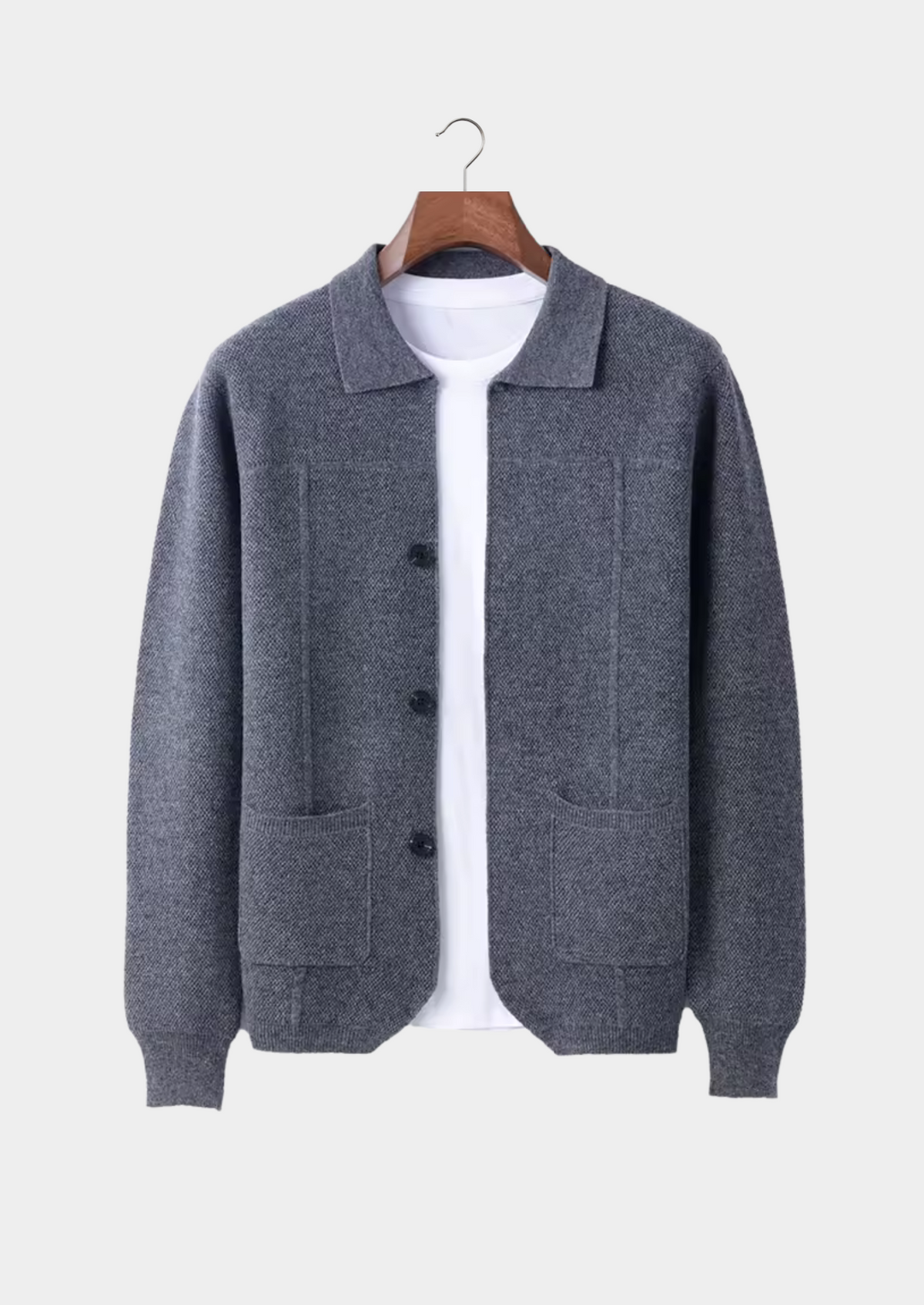 Pure Extra-Fine Merino Wool Button Overshirt | Auremmont