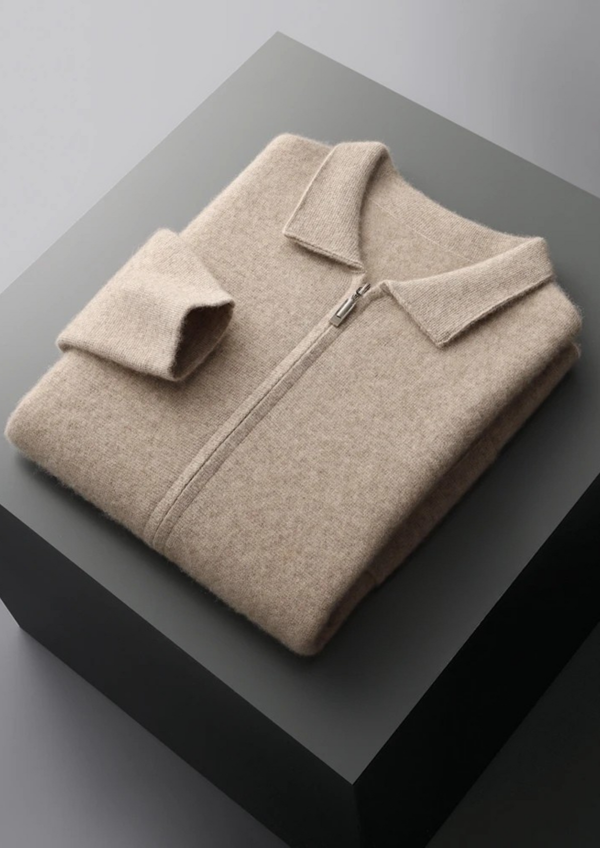 Premium Cashmere Zipper Cardigan | Auremmont